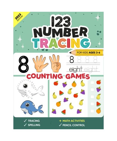 123 Number Tracing and Counting games for Kids ages 3-6: Kindergarten Math Workbook | Learn to Trace Numbers 1 to 20 (Tracing and Handwriting Workbooks for Kids, Band 2)
