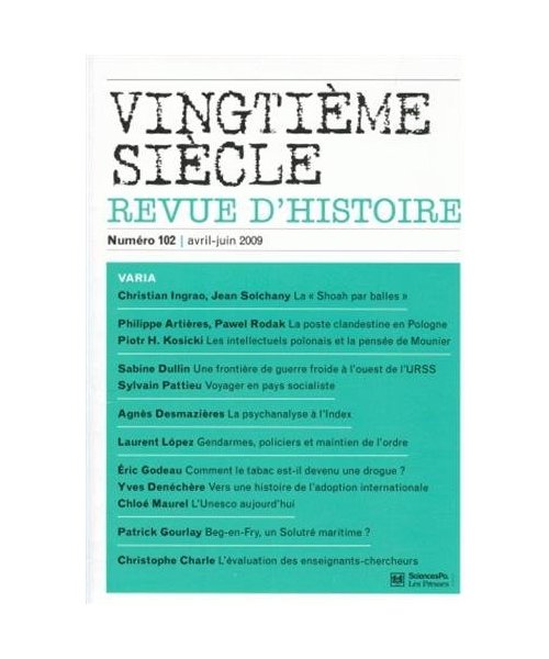 Vingtième siècle, N° 102, Avril-Juin 2 :