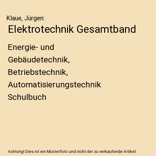 Elektrotechnik Gesamtband