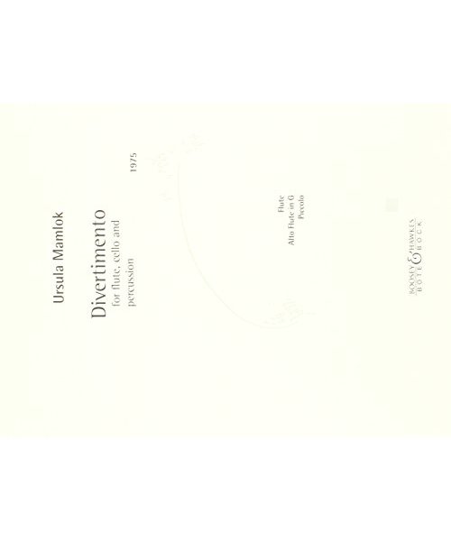 Divertimento: Flöte, Violoncello und Schlagwerk. Partitur und Stimmen.