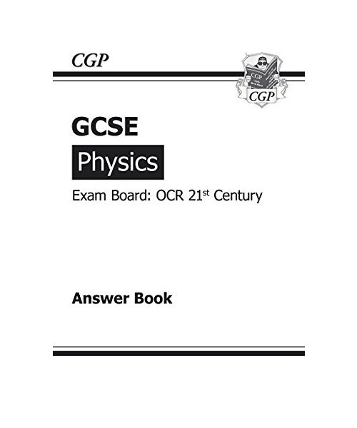 GCSE Physics OCR 21st Century Answers (for Workbook)