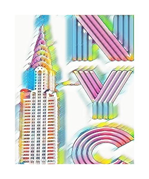 Rainbow Chrysler Building Writing  Drawing Journal