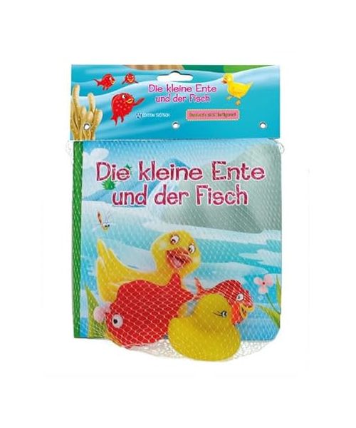 Badebücher mit Badefiguren. Die kleine Ente und der Fisch