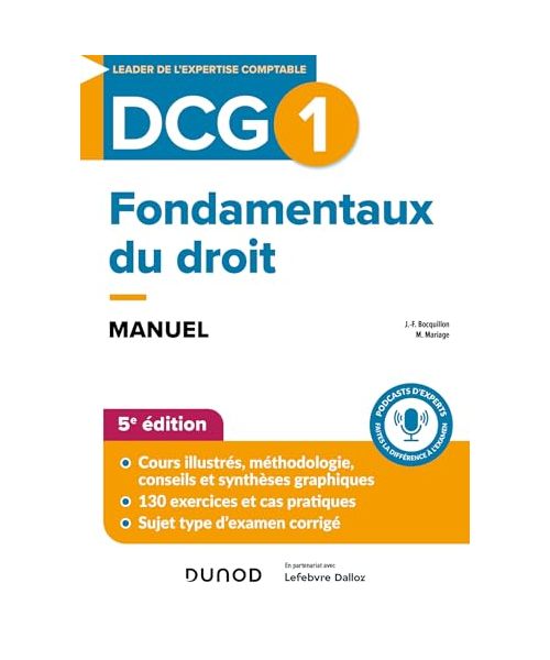 DCG 1 - Fondamentaux du droit - Manuel - 5e éd.