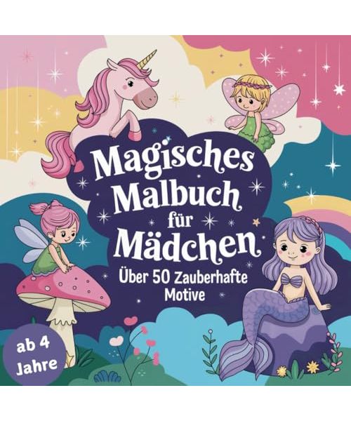 Magisches Malbuch für Mädchen ab 4 Jahren. Über 50 zauberhafte Motive (Kreative Auszeit: Zauberhafte Malbücher für Groß & Klein)