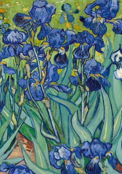 Notizbuch A5 blanko Hardcover - 100 Seiten - Motiv Schwertlilien (Irises) Vincent van Gogh - 90g/m² - FSC Papier