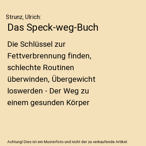 Das Speck-weg-Buch