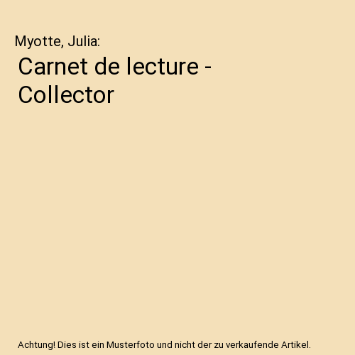 Carnet de lecture - Collector