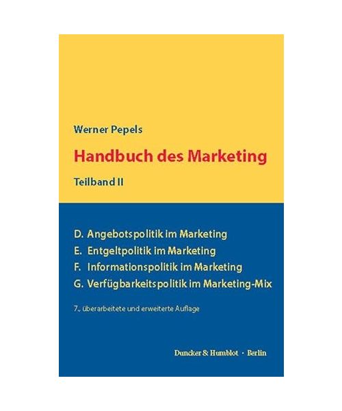 Handbuch des Marketing, Teilband II