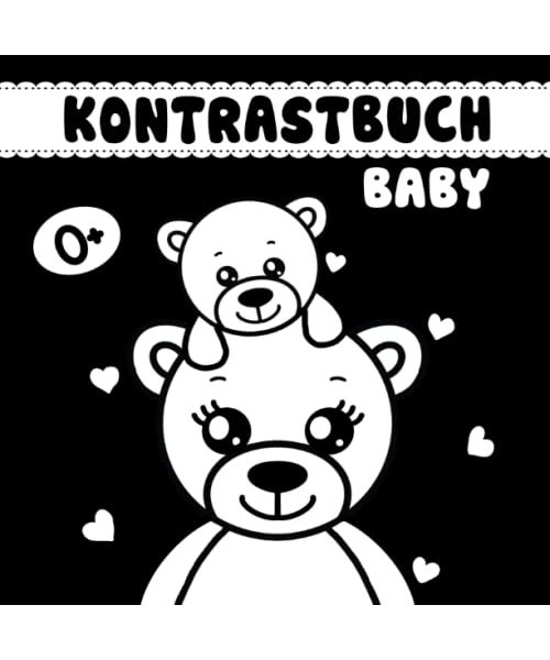 Kontrastbuch Baby: Baby Buch ab 0 Monate | Schwarz Weiß Buch Baby | Schwarz Weiß Bilder zur visuellen Stimulation für Neugeborene, ab 0 Monate