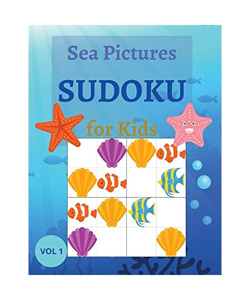 Sea Pictures SUDOKU for Kids: 30 Easy Sudoku Puzzles for Kids and Beginners 4x4, With Solutions