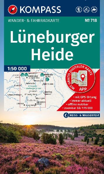 KOMPASS Wanderkarte 718 Lüneburger Heide 1:50.000
