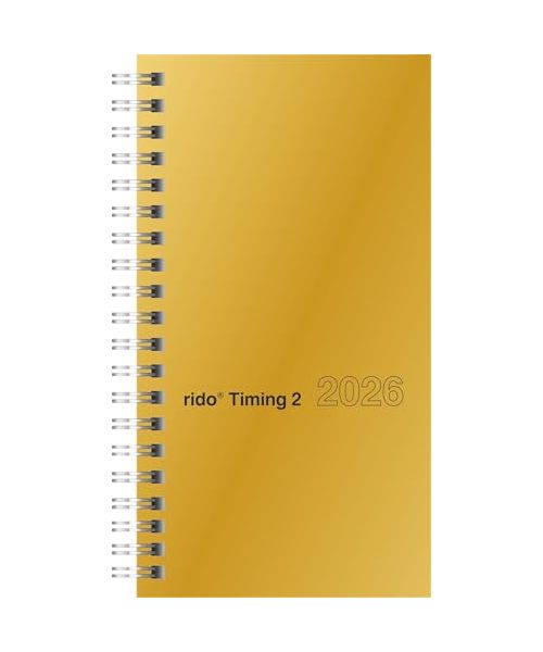 rido/idé 7014121916 | Taschenkalender Mod. Timing 2 2026 | A6, Karton, goldfarben
