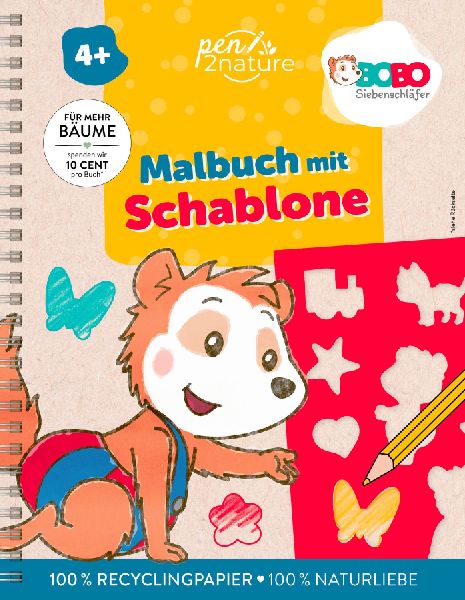 Bobo Siebenschläfer Malbuch mit Schablone. Zeichnen und Malen für Kinder ab 4 Jahren