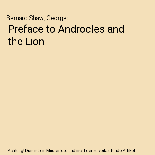 Preface to Androcles and the Lion